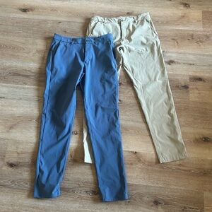 Lululemon Commission Pant Slim 33/34 (2 pairs) Blue and Khaki